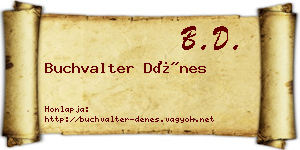 Buchvalter Dénes névjegykártya